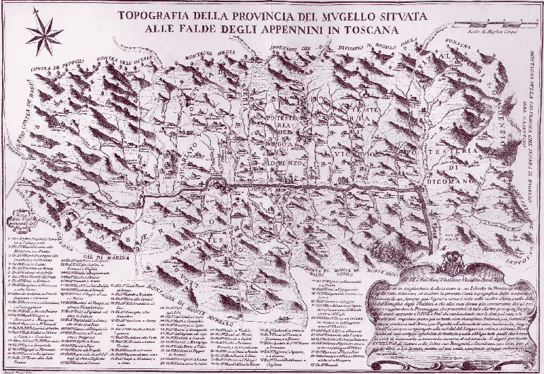 Topografia della provincia del Mugello